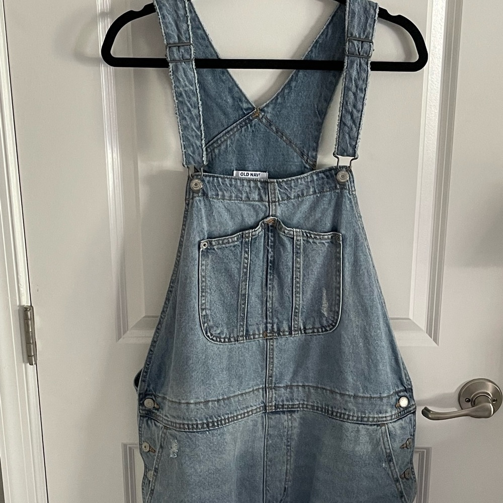 LIKE NEW Old Navy Distressed Denim Shorts Overalls